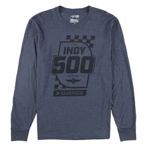 Indy 500 Mens Heathered Logo Graphic T-Shirt, Blue, NWT